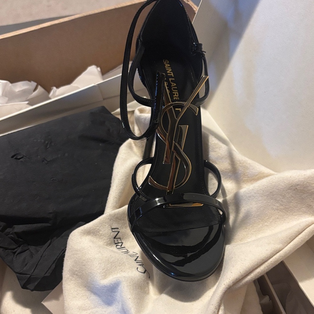 Saint Laurent Black Patent Leather Heels